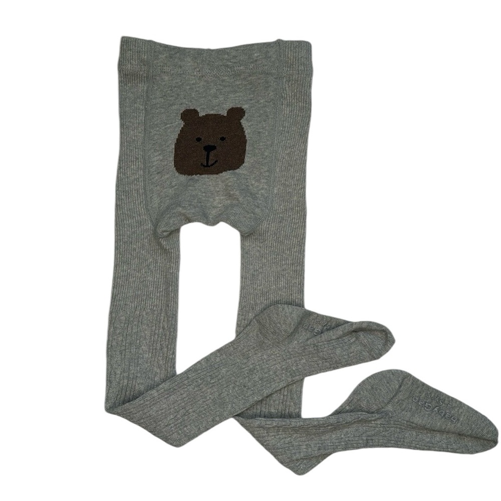 Baby Gap Brannan Bear Cable Knit Tights 4 - 5 years old Girls Gray Knit NWOT